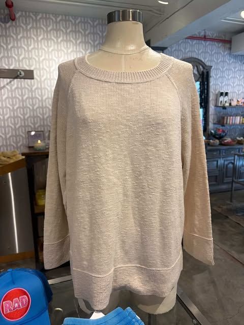 Avalin Long Sleeve Crew Neck With Raglan Sleeve Sweater in Natural Avalin Long Sleeve Crew Neck With Raglan Sleeve Sweater in Natural