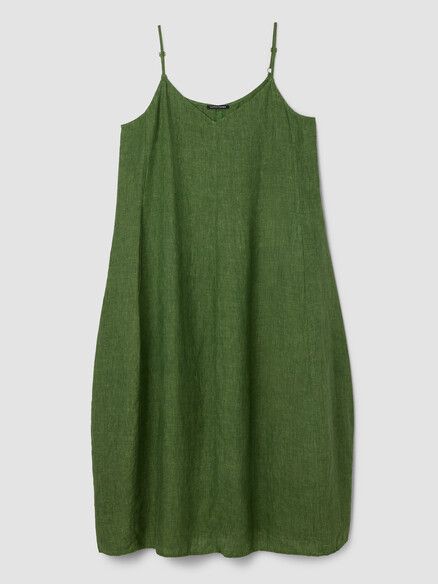 eileen fisher linen lantern dress Eileen Fisher - Women's Organic Cotton Pucker Check Lantern Dress - Black