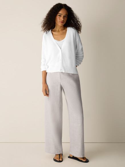 Eileen Fisher Organic Linen Cotton Slouchy Cardigan in White
