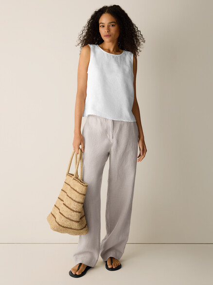 Eileen Fisher Organic Linen Shell Top in White