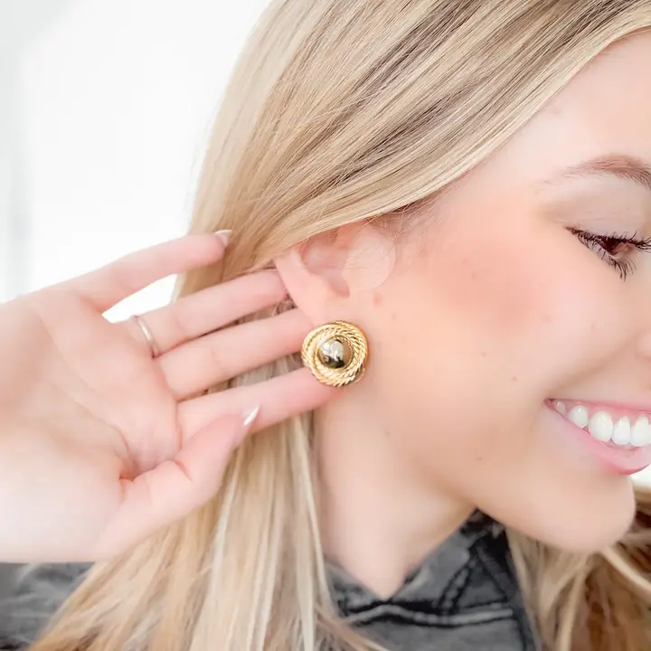 Pretty Simple Drew Two Tone Earrings Waterproof