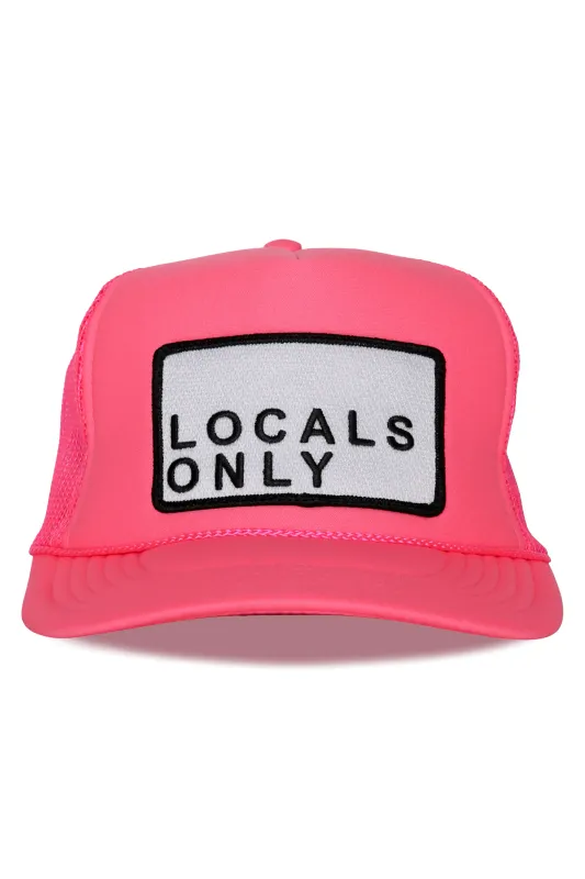 Friday Feelin' Locals Only Trucker Hat in Pink