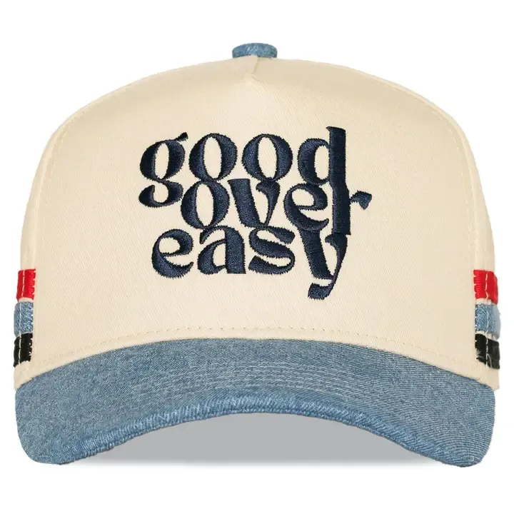 Friday Feelin' Good Over Easy Trucker Hat in Denim