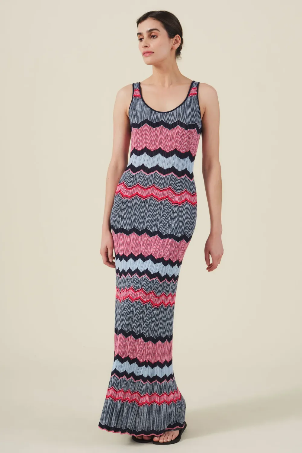 Velvet Valentina Zigzag Stripe Dress in Multi