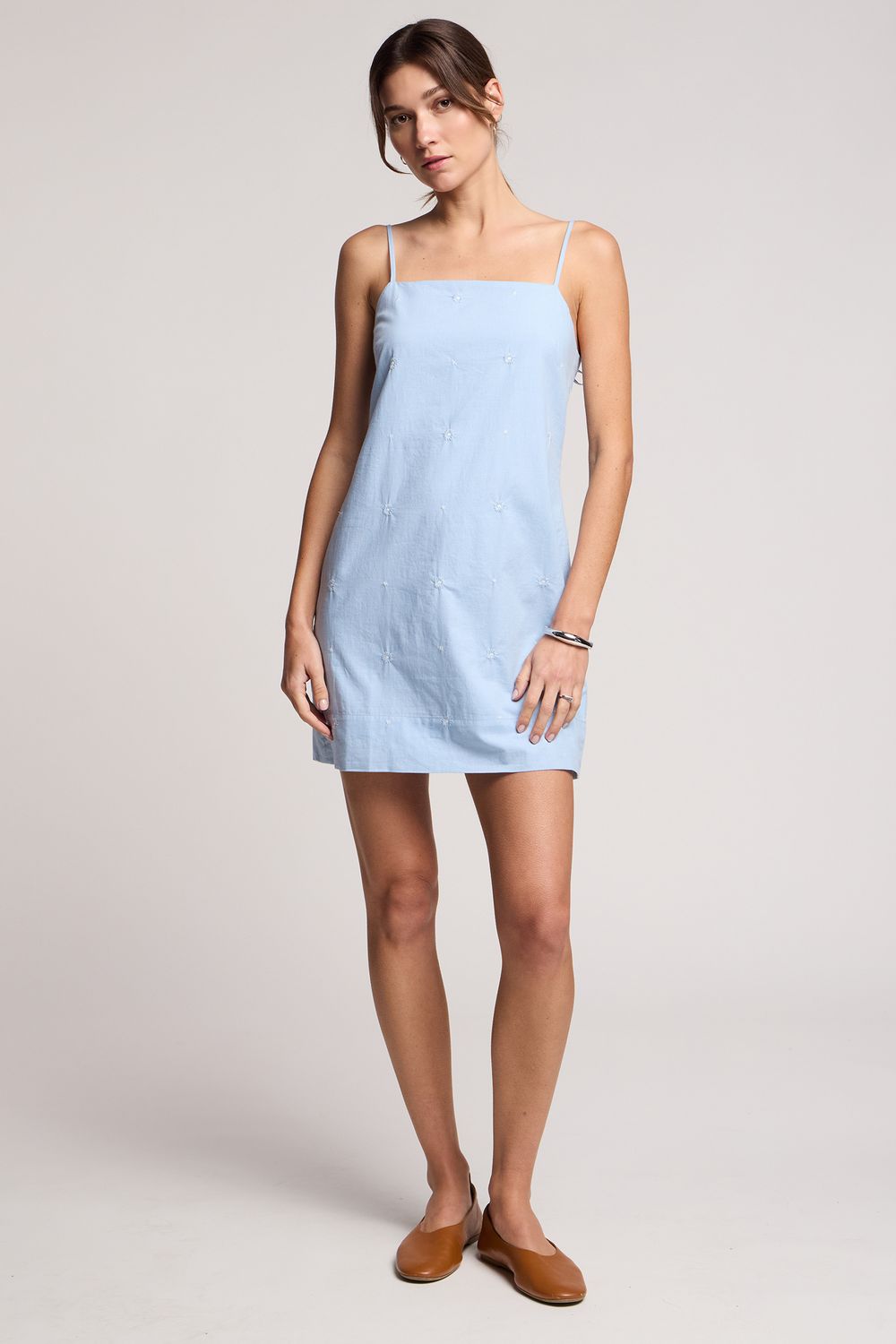 Velvet Barnett Novelty Embroidery Dress in Blue
