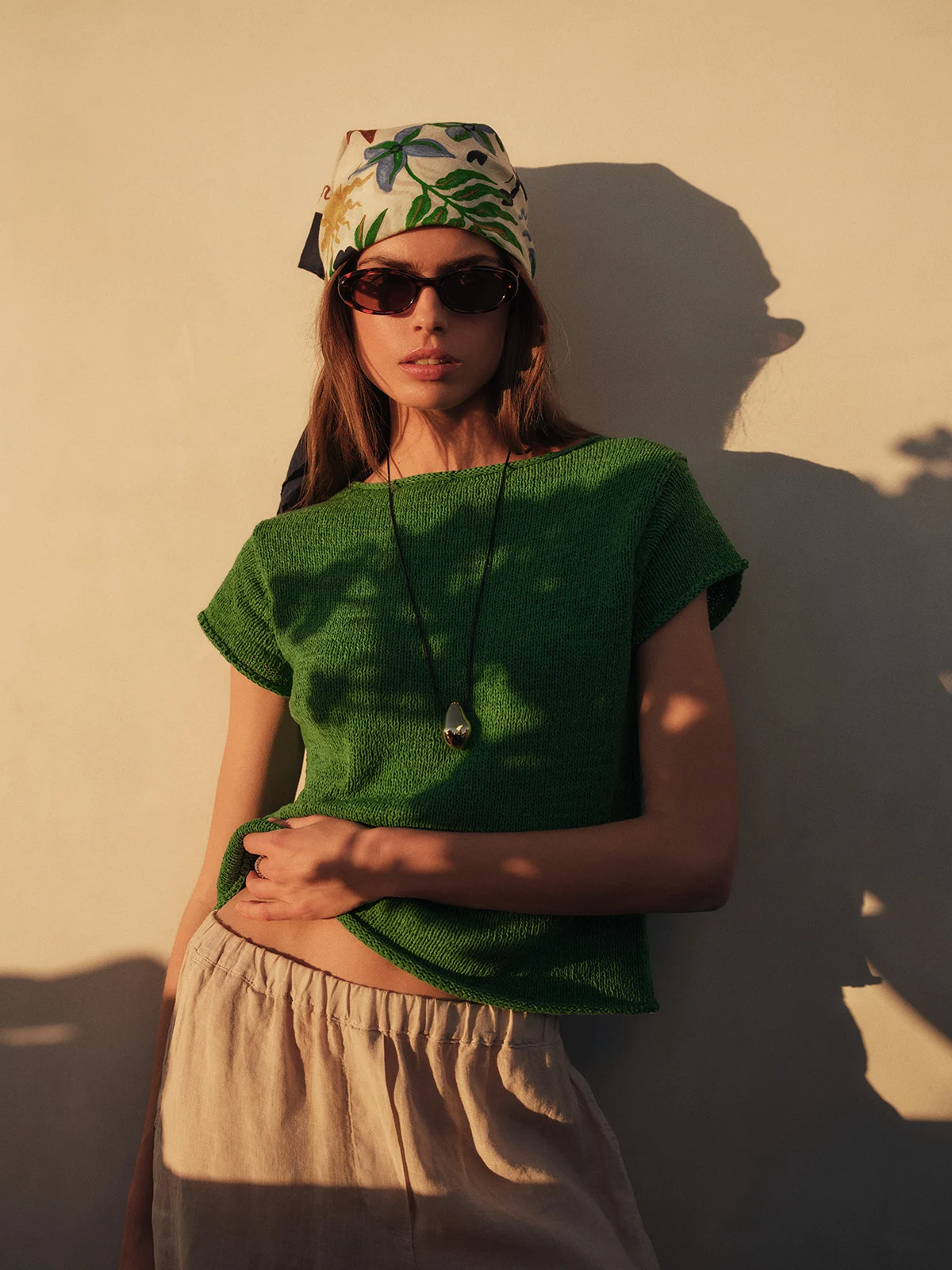 Velvet Milou Cotton Tape Top in Palm