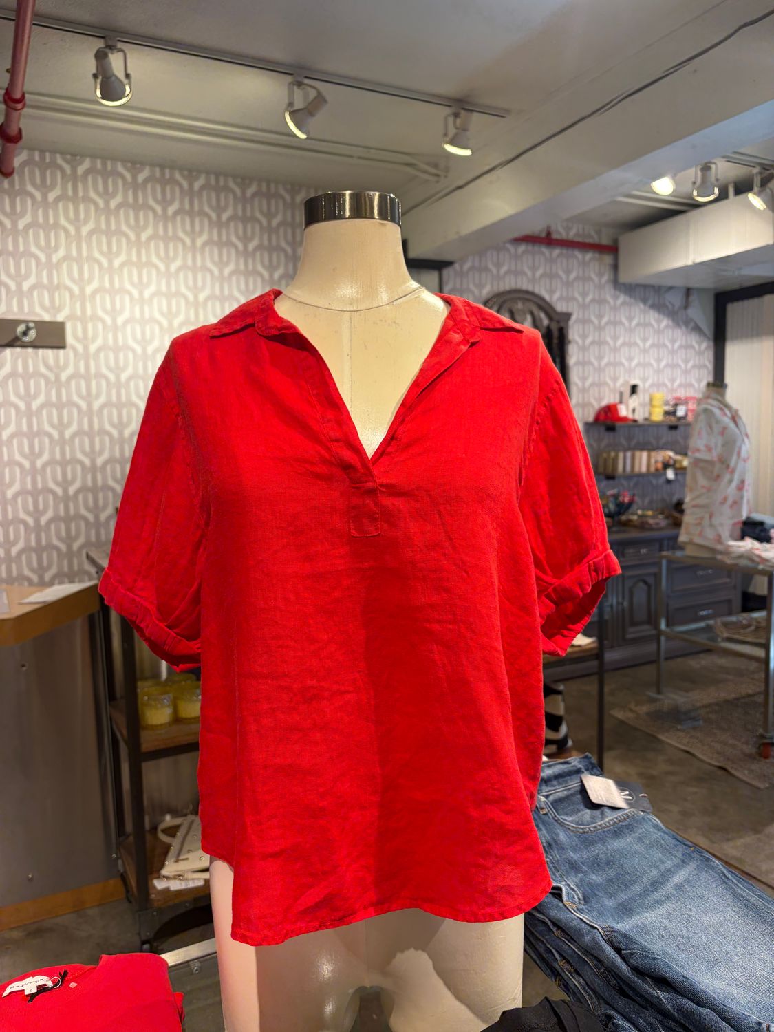 Velvet Vivica Woven Linen Blouse in Rio Velvet Vivica Woven Linen Blouse in Rio