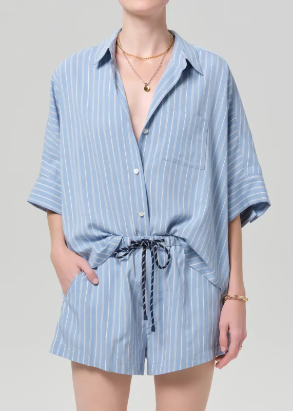 Citizens of Humanity Claire Origami Shirt in Capri Stripe Citizens of Humanity Claire Origami Shirt in Capri Stripe