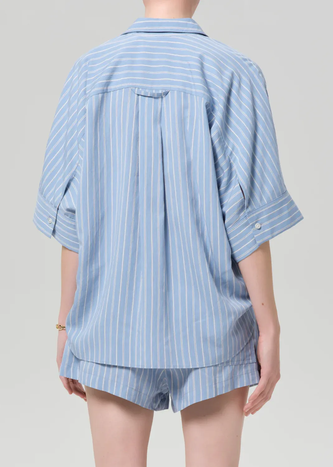 Citizens of Humanity Claire Origami Shirt in Capri Stripe