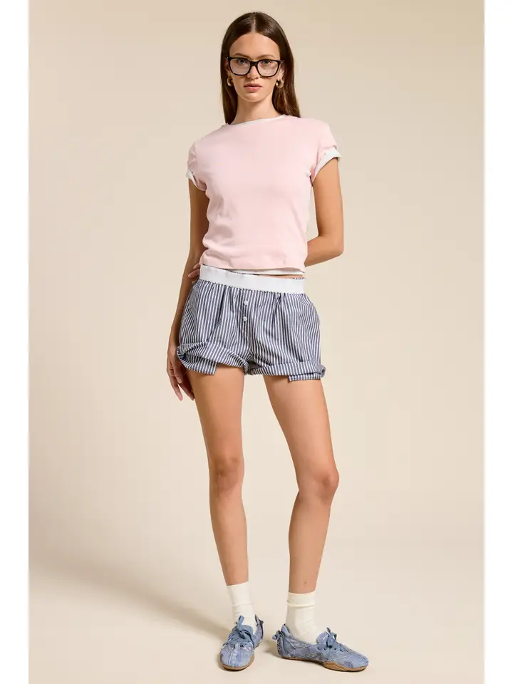 Mimosa Basic Short Sleeve Baby Tee in Baby Pink