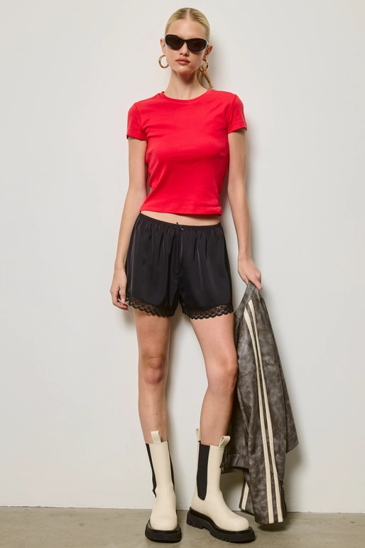 Mimosa Basic Short Sleeve Baby Tee in Red