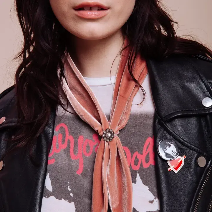 I'm With The Band Velvet Scarf Tie in La Vie En Rose