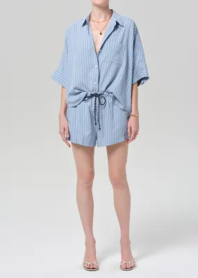 Citizens of Humanity Este Drawstring Short in Capri Stripe