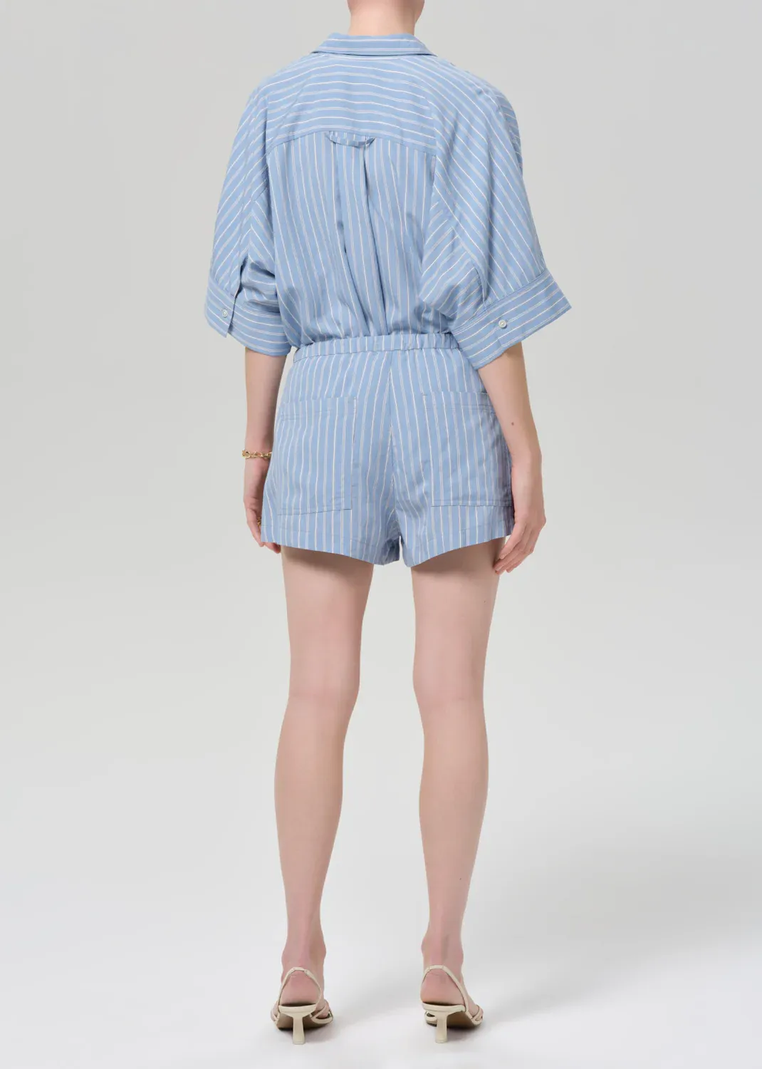 Citizens of Humanity Este Drawstring Short in Capri Stripe