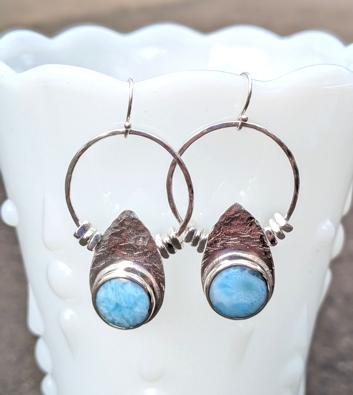 Savage Roots Kailani Earrings in Larimar & Sterling Silver Savage Roots Kailani Earrings in Larimar & Sterling Silver
