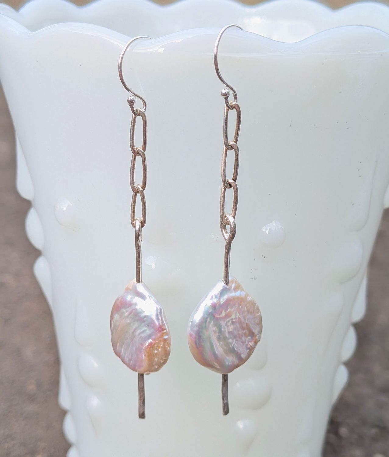 Savage Roots Lotus Earrings in Baroque Pearl & Sterling Silver Savage Roots Lotus Earrings in Baroque Pearl & Sterling Silver
