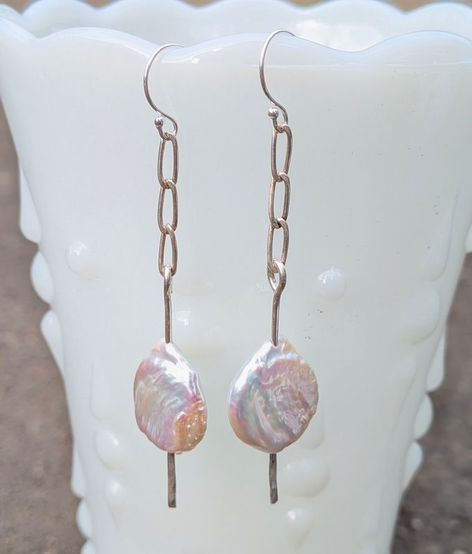 Savage Roots Lotus Earrings in Baroque Pearl & Sterling Silver Savage Roots Lotus Earrings in Baroque Pearl & Sterling Silver