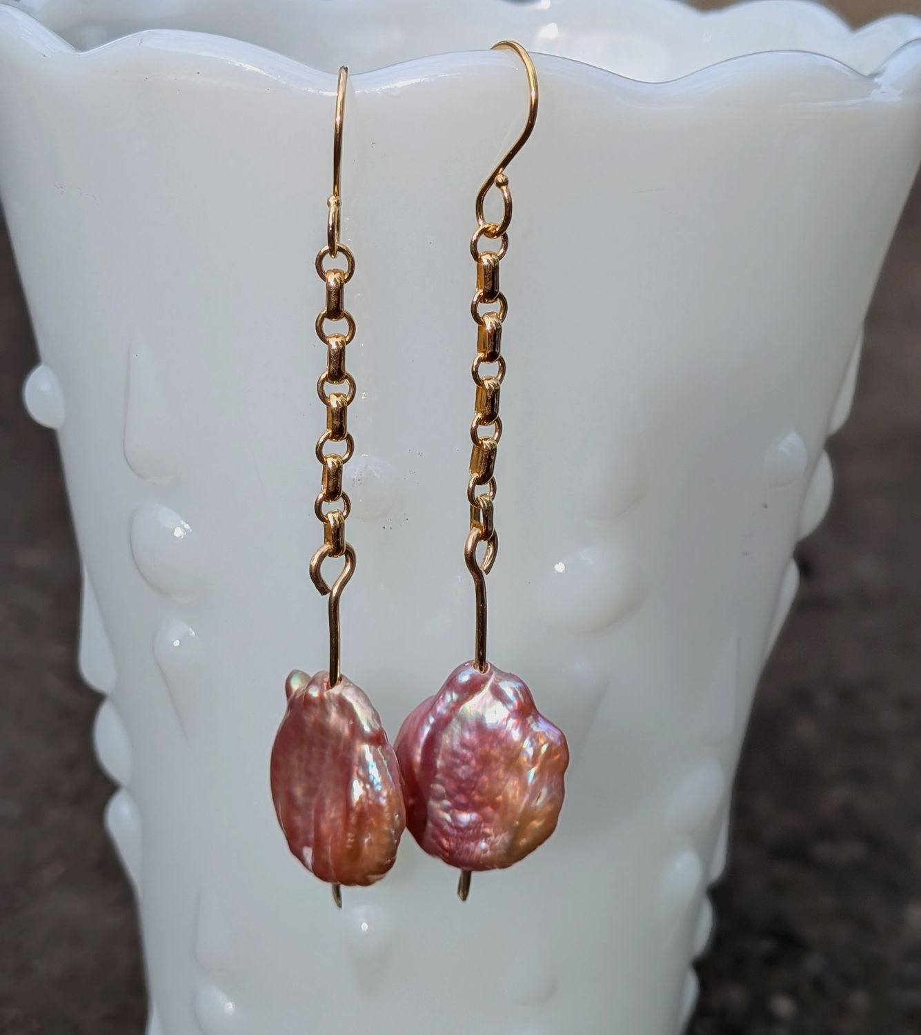 Savage Roots Honey Earrings in Baroque Pearl & 14KGF Savage Roots Honey Earrings in Baroque Pearl & 14KGF