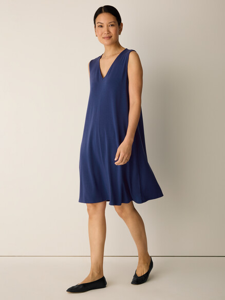 Eileen Fisher Fine Jersey Easy Dress in Deep Dive