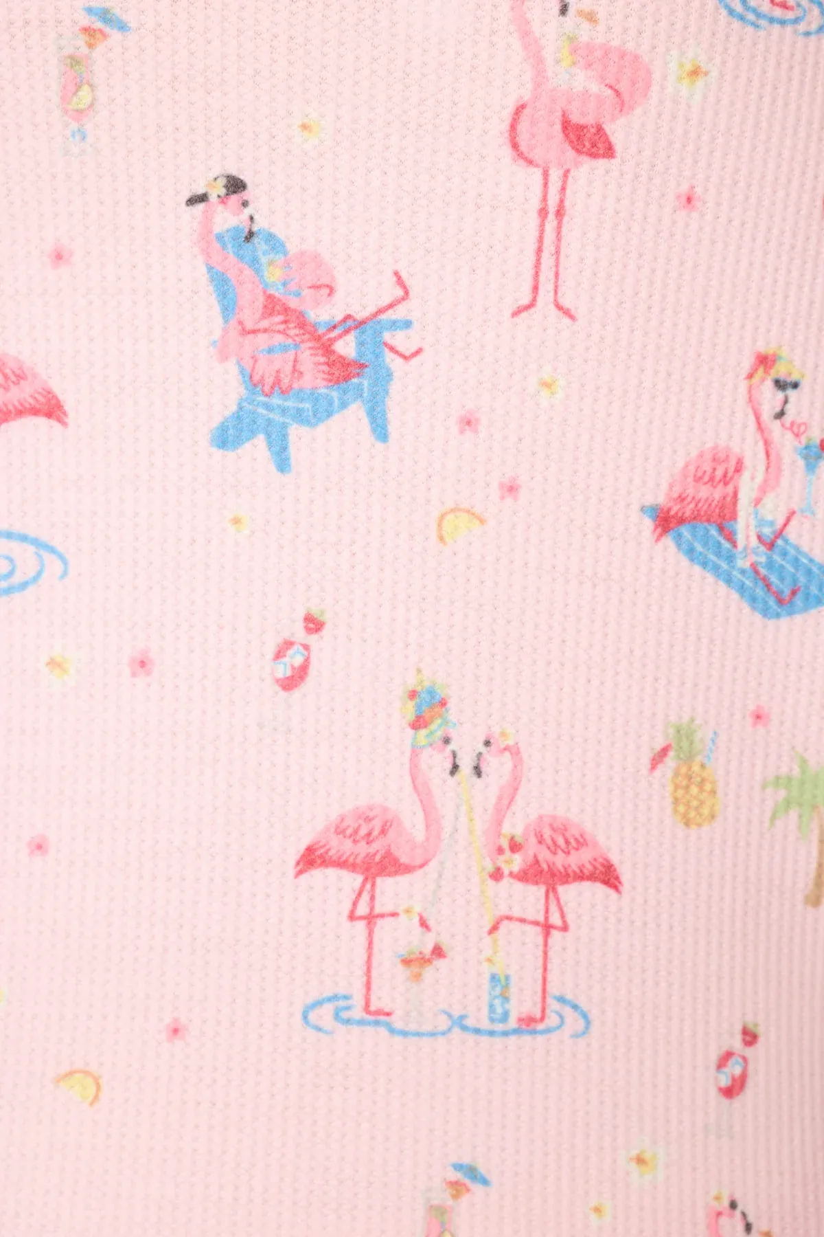 PJ Salvage Tiki Flamingos Short PJ Set in Pastel Pink