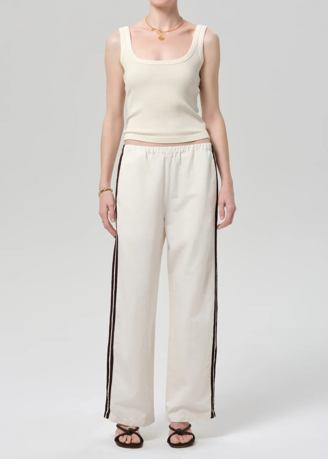 Citizens of Humanity Aurora Track Pant in Cream