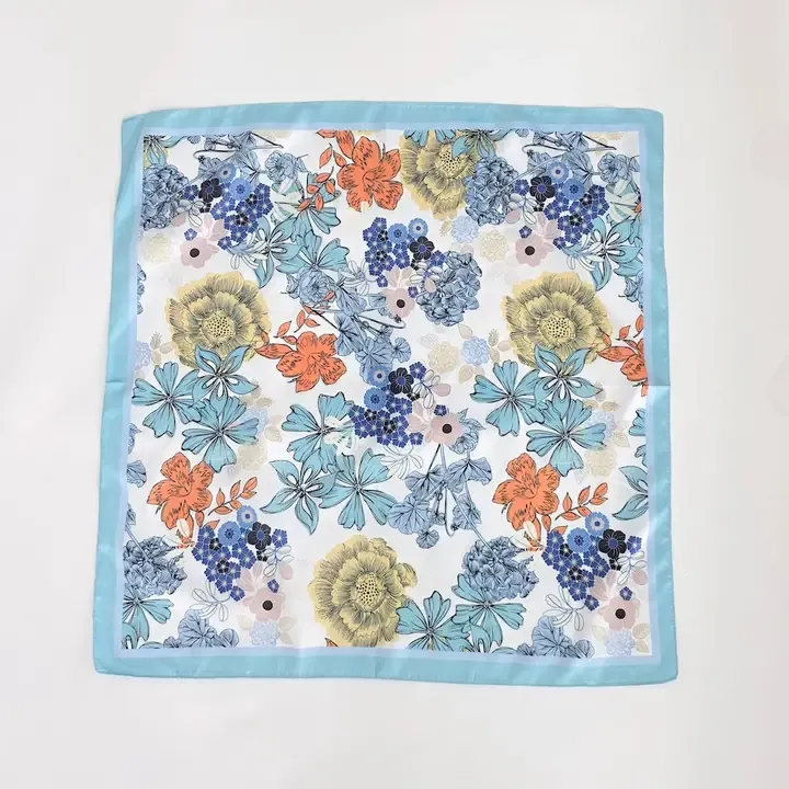 Pretty Simple Vera Floral Square Scarf in Blue Pretty Simple Vera Floral Square Scarf in Blue