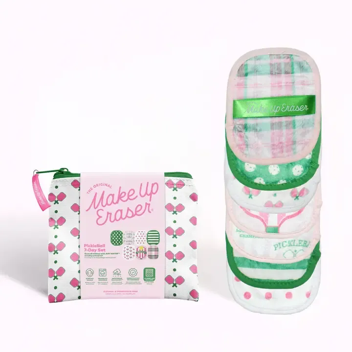 Makeup Eraser 7-Day Set & Makeup Bag Gift Set in Pickleball Makeup Eraser 7-Day Set & Makeup Bag Gift Set in Pickleball