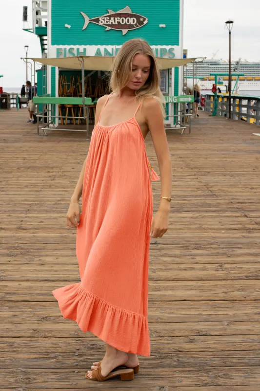 PJ Salvage Sea You in Capri Dress in Hot Coral PJ Salvage Sea You in Capri Dress in Hot Coral