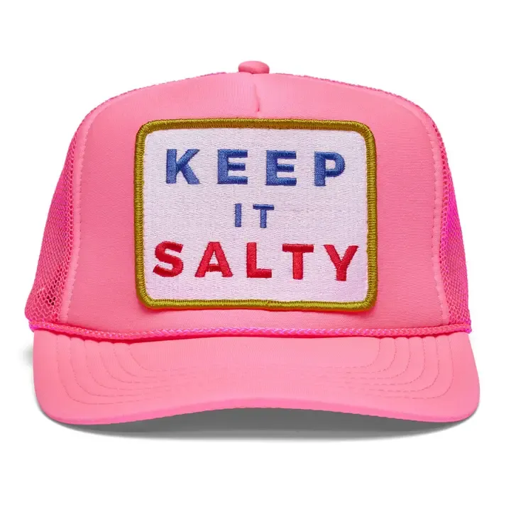 Friday Feelin' Keep It Salty Trucker Hat in Pink