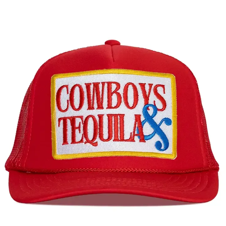 Friday Feelin' Cowboys & Tequila Trucker Hat in Red