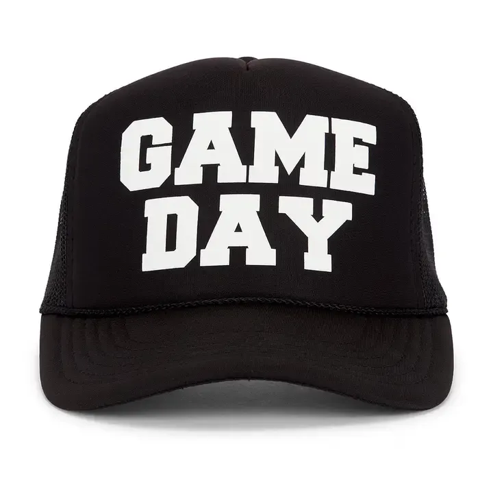 Friday Feelin' Game Day Trucker Hat in Black