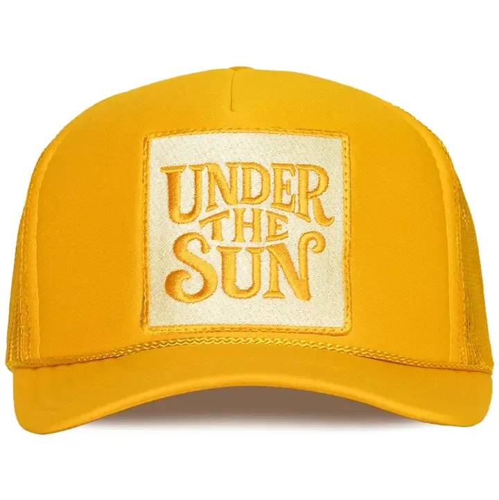 Friday Feelin' Under The Sun Trucker Hat in Gold