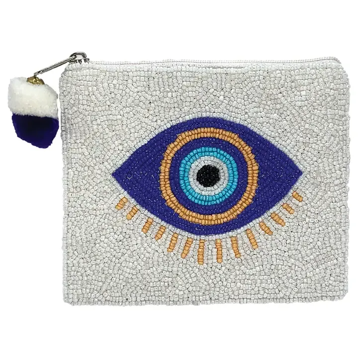 Pizzazz, Inc. Evil Eye Beaded Coin Pouch Pizzazz, Inc. Evil Eye Beaded Coin Pouch