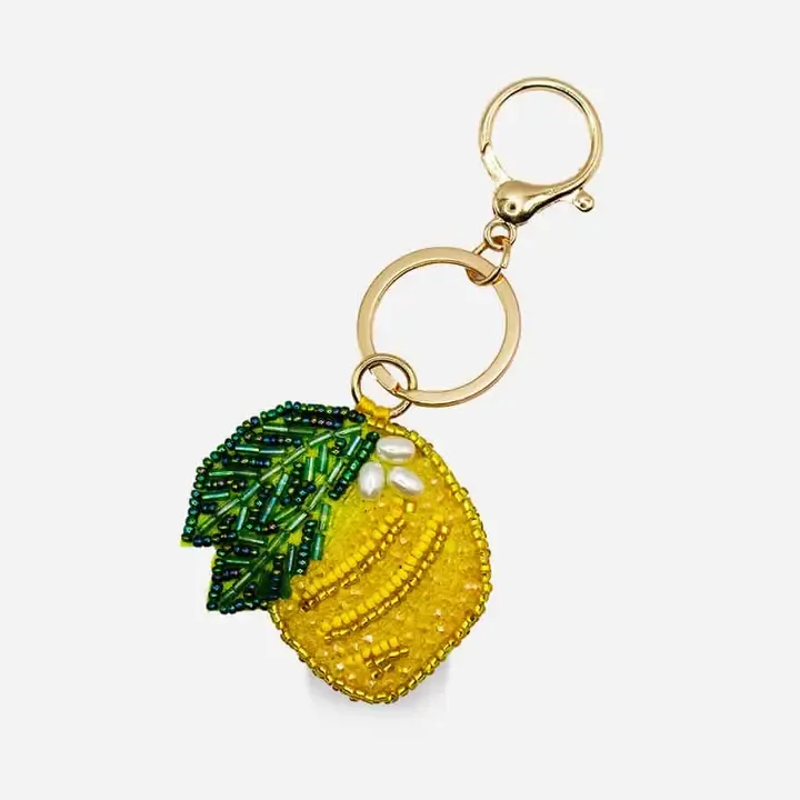Pizzazz, Inc. Lemon Beaded Bag Charm Pizzazz, Inc. Lemon Beaded Bag Charm