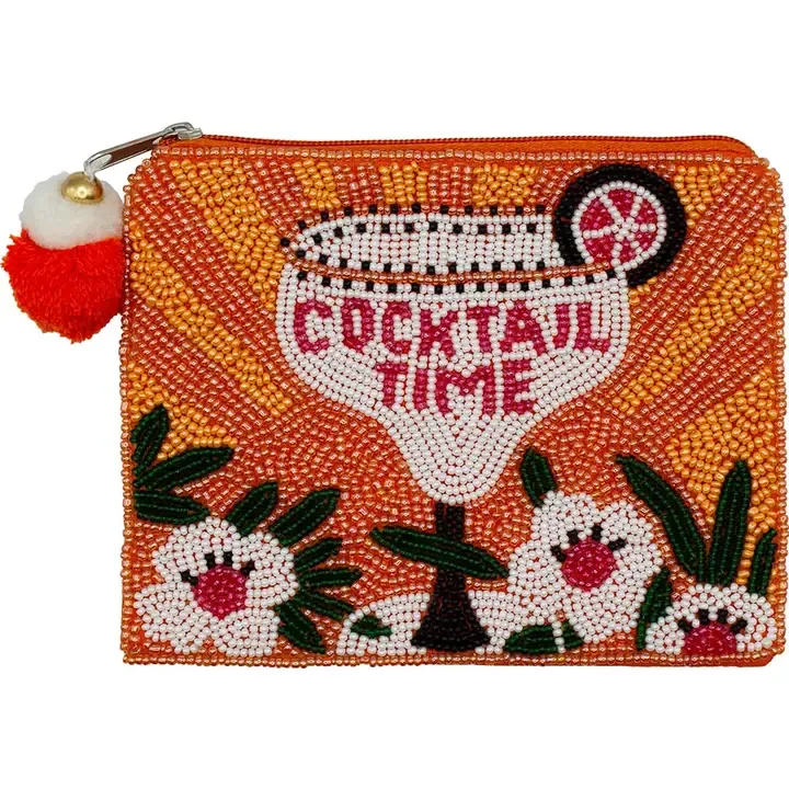 Pizzazz, Inc. Cocktail Time Beaded Coin Pouch Pizzazz, Inc. Cocktail Time Beaded Coin Pouch