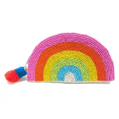 Pizzazz, Inc. Rainbow Beaded Coin Pouch Pizzazz, Inc. Rainbow Beaded Coin Pouch