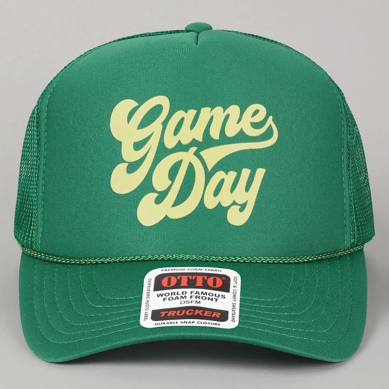 Fashion City Game Day Trucker Hat in Kelly Green Fashion City Game Day Trucker Hat in Kelly Green