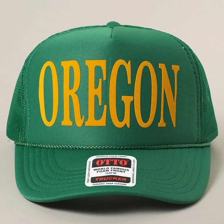 Fashion City Oregon Trucker Hat in Kelly Green Fashion City Oregon Trucker Hat in Kelly Green