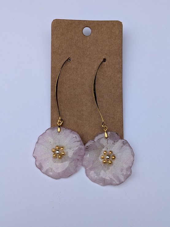 JM Studios Handmade Flower Petal Earrings in Purple Haze - #16