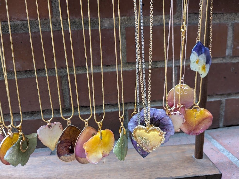 JM Studios Handmade Flower Petal Necklace in Purple - #1