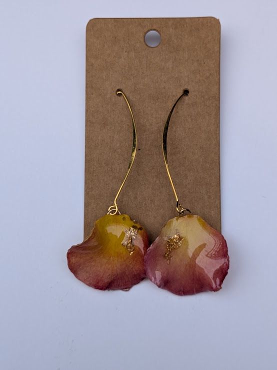 JM Studios Handmade Flower Petal Earrings in Sunset - #18
