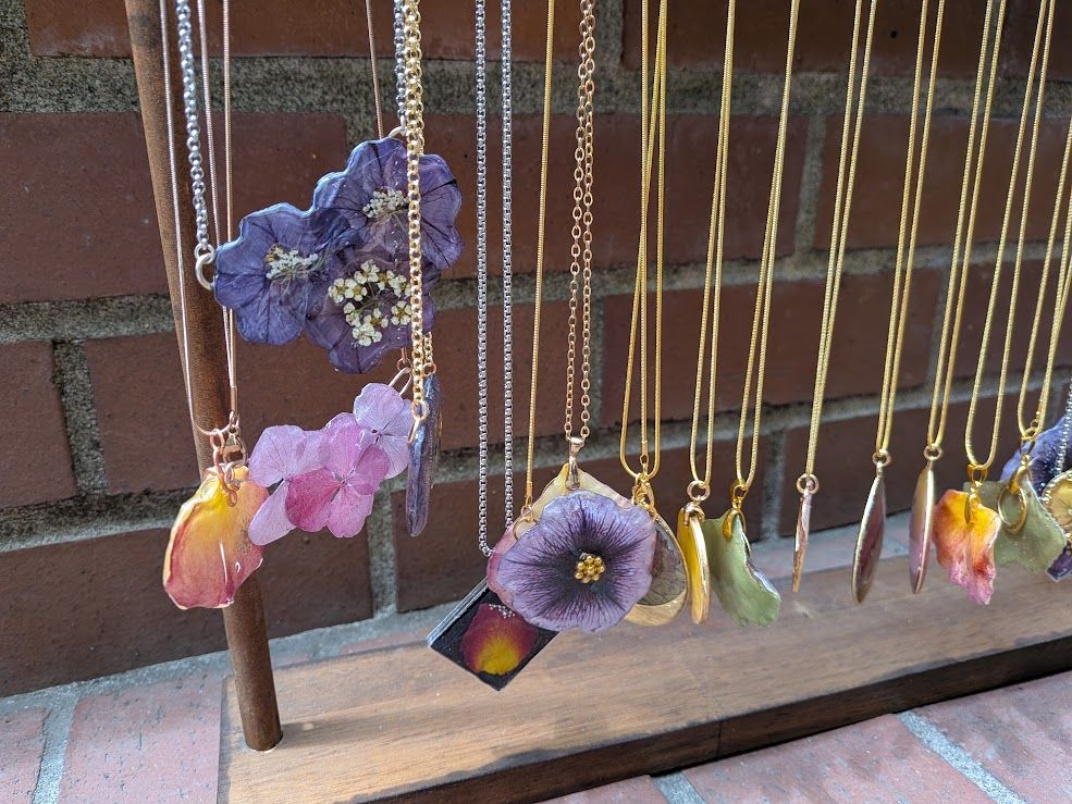 JM Studios Handmade Flower Petal Necklace in Lilac - #3