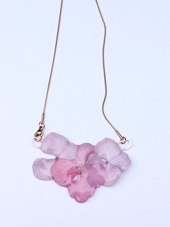 JM Studios Handmade Flower Petal Necklace in Lilac - #3
