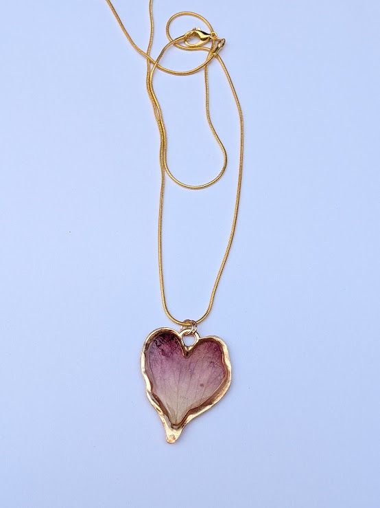 JM Studios Handmade Flower Petal Necklace in Rose Sparkle - #20