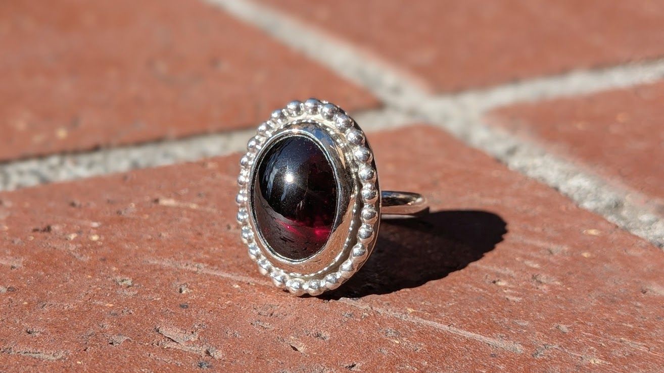 Savage Roots Chianti Ring in Garnet
