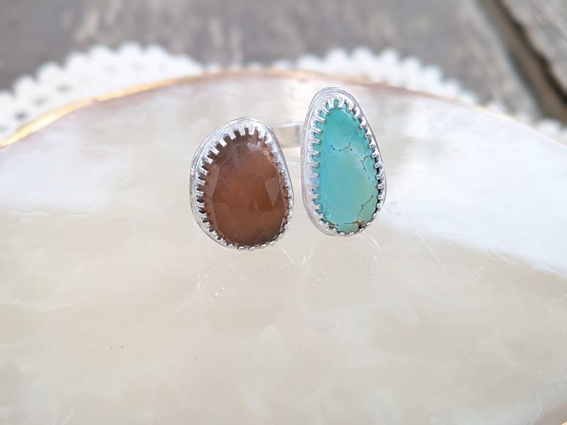 Savage Roots Cameron Ring in Turquoise & Sapphire Savage Roots Cameron Ring in Turquoise & Sapphire