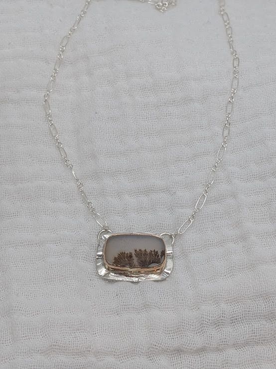 Savage Roots Sahalie Necklace in Scenic Dendritic Agate Savage Roots Sahalie Necklace in Scenic Dendritic Agate