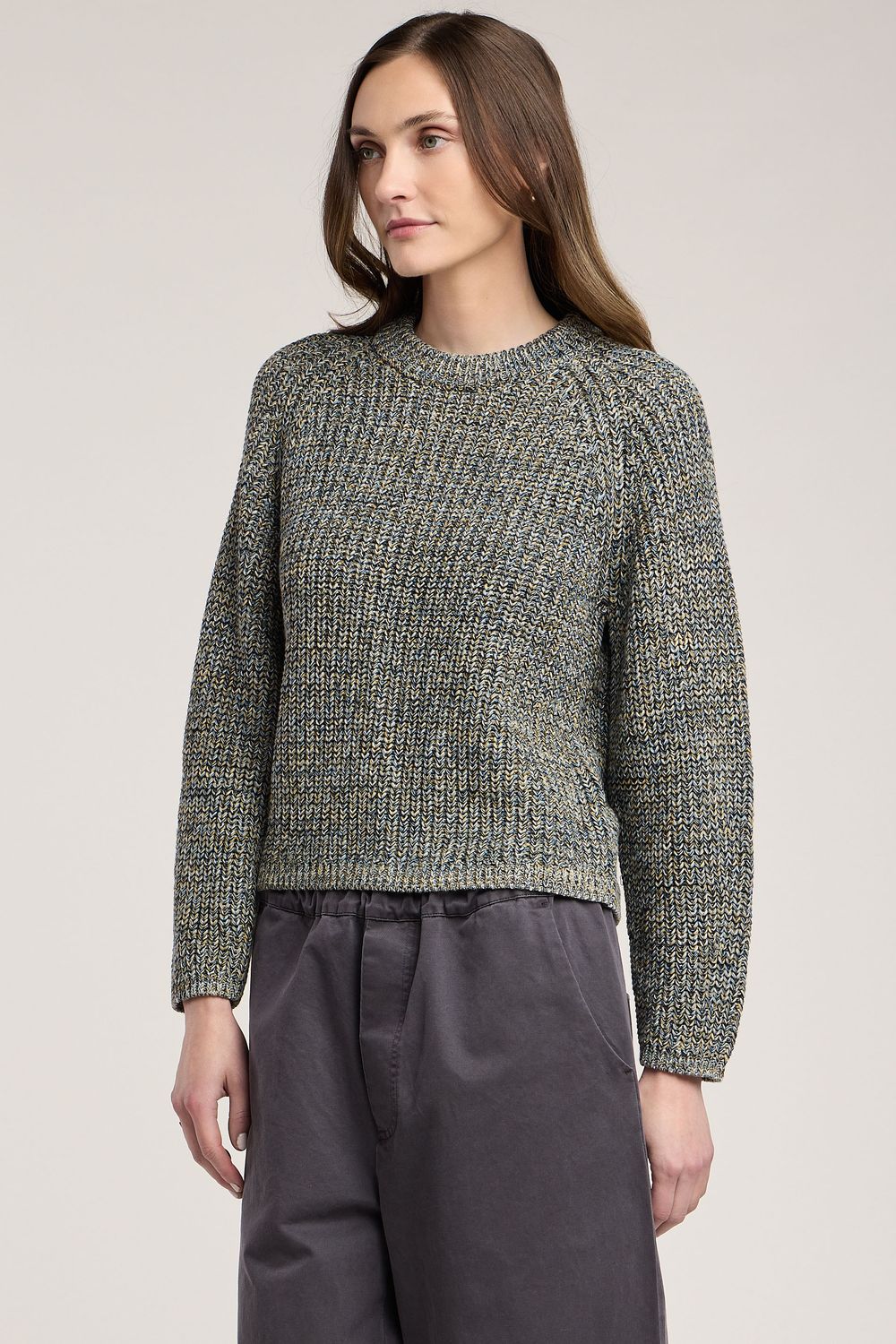 Velvet Ember Chunky Pima Cotton Sweater in Multi Velvet Ember Chunky Pima Cotton Sweater in Multi