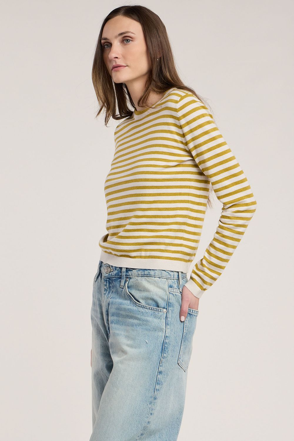 Velvet Roxy Lux Cotton Cashmere Top in Gold Velvet Roxy Lux Cotton Cashmere Top in Gold