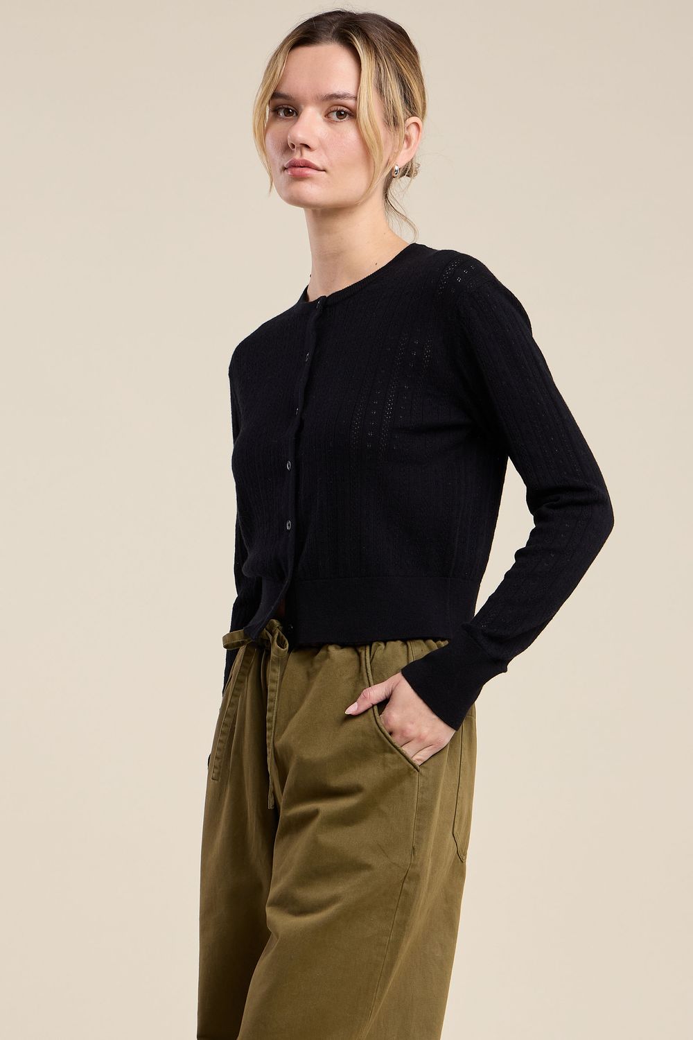 Velvet Lavina Lux Cotton Cashmere Cardigan in Black Velvet Lavina Lux Cotton Cashmere Cardigan in Black